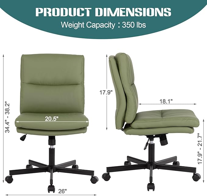LUCKWIND Armless Office Desk Chair
