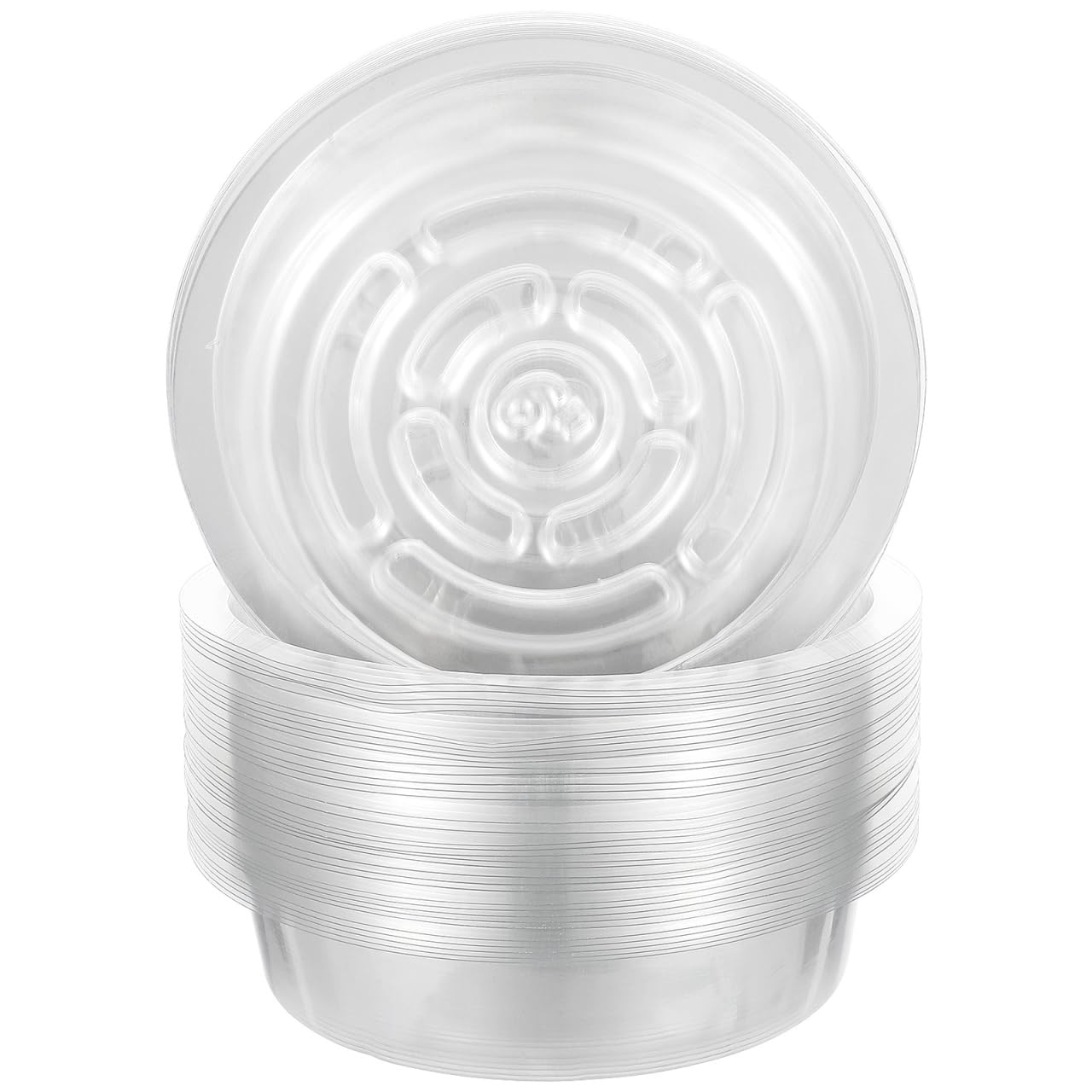 Tofficu 50 Pack 6 Inch Clear Plant Saucers, Plastic Drip Trays for Potted Plants, Flower Pot Tray Water Catcher, Indoor Outdoor Planter Drainage Plate to Protect Floors and Furniture