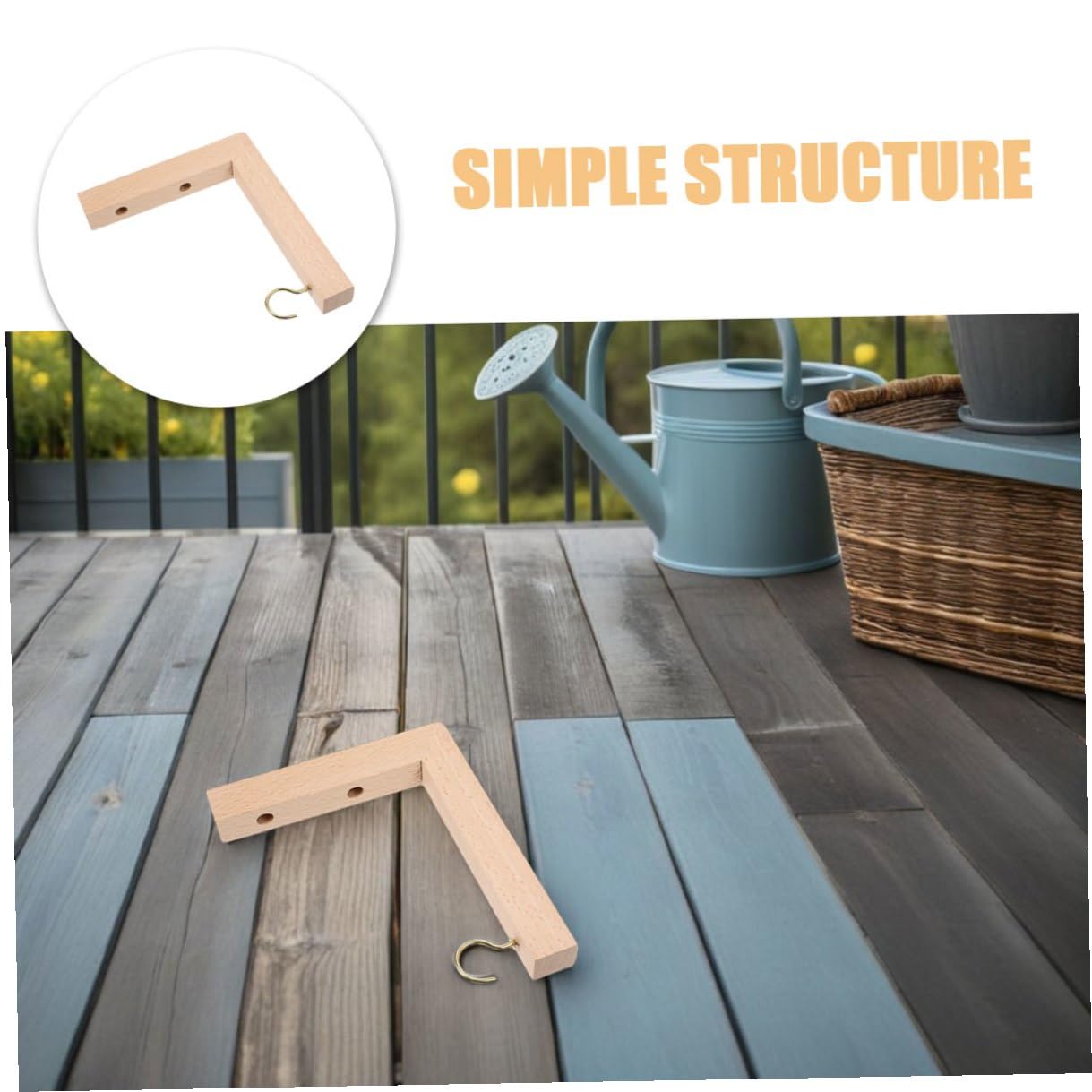 KALLORY 3pcs Wooden Plant Hangers for Wall – Outdoor Indoor Hanging Plant Brackets for Flower Pots, Wind Chimes, and Bird Feeders – Natural Wood Hanging Basket Hooks for Garden and Patio