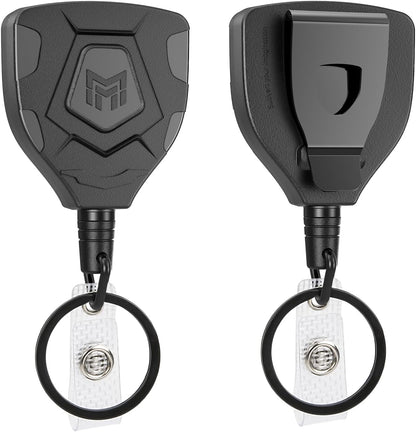 MNGARISTA Heavy Duty Retractable Keychain with Belt Clip, ID Badge Reel Key Chain, Badge Holder with 31.5' Steel Cord and Key Ring, 9.0oz, 2-Pack