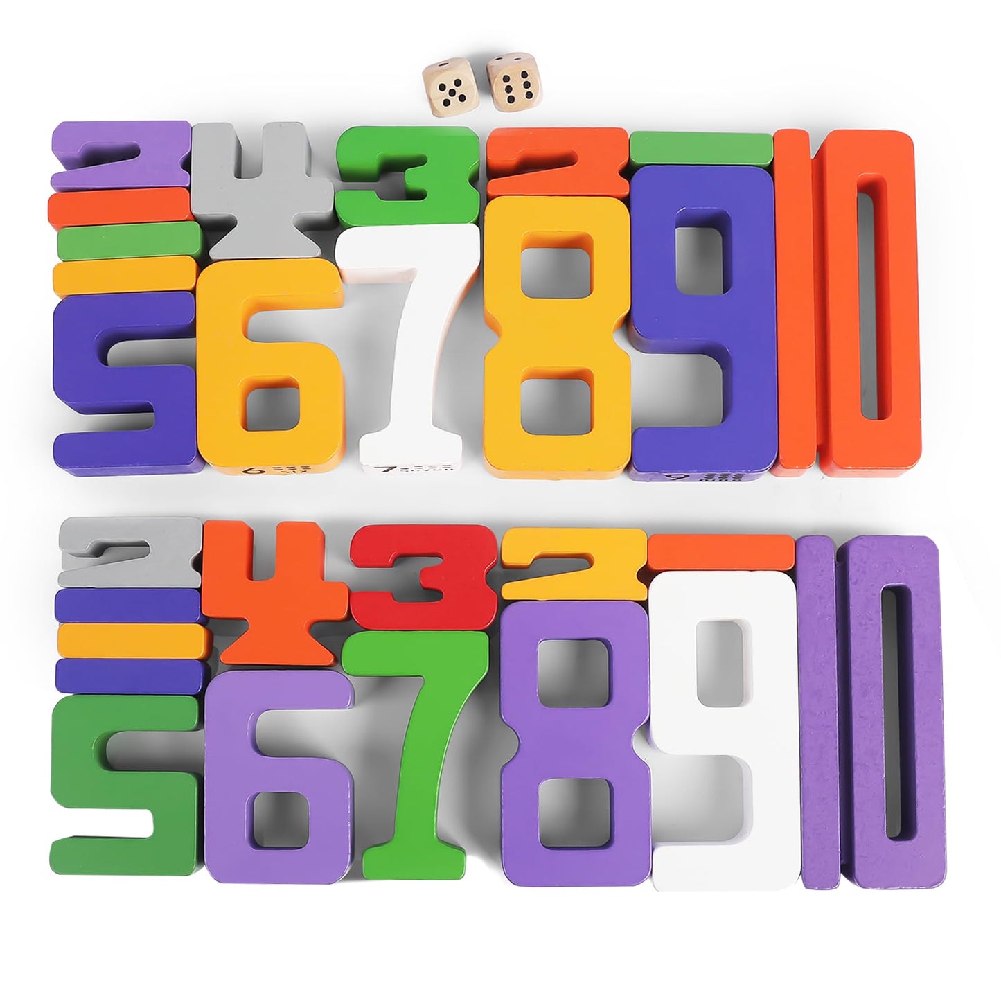 Lasoba Wooden Number Building Blocks, Large Digit Blocks 1-10, 30 Pcs Math Blocks Number Toys for Kids, Educational Blocks for Toddlers, Toys to Learn Numbers for 3 Year Olds +