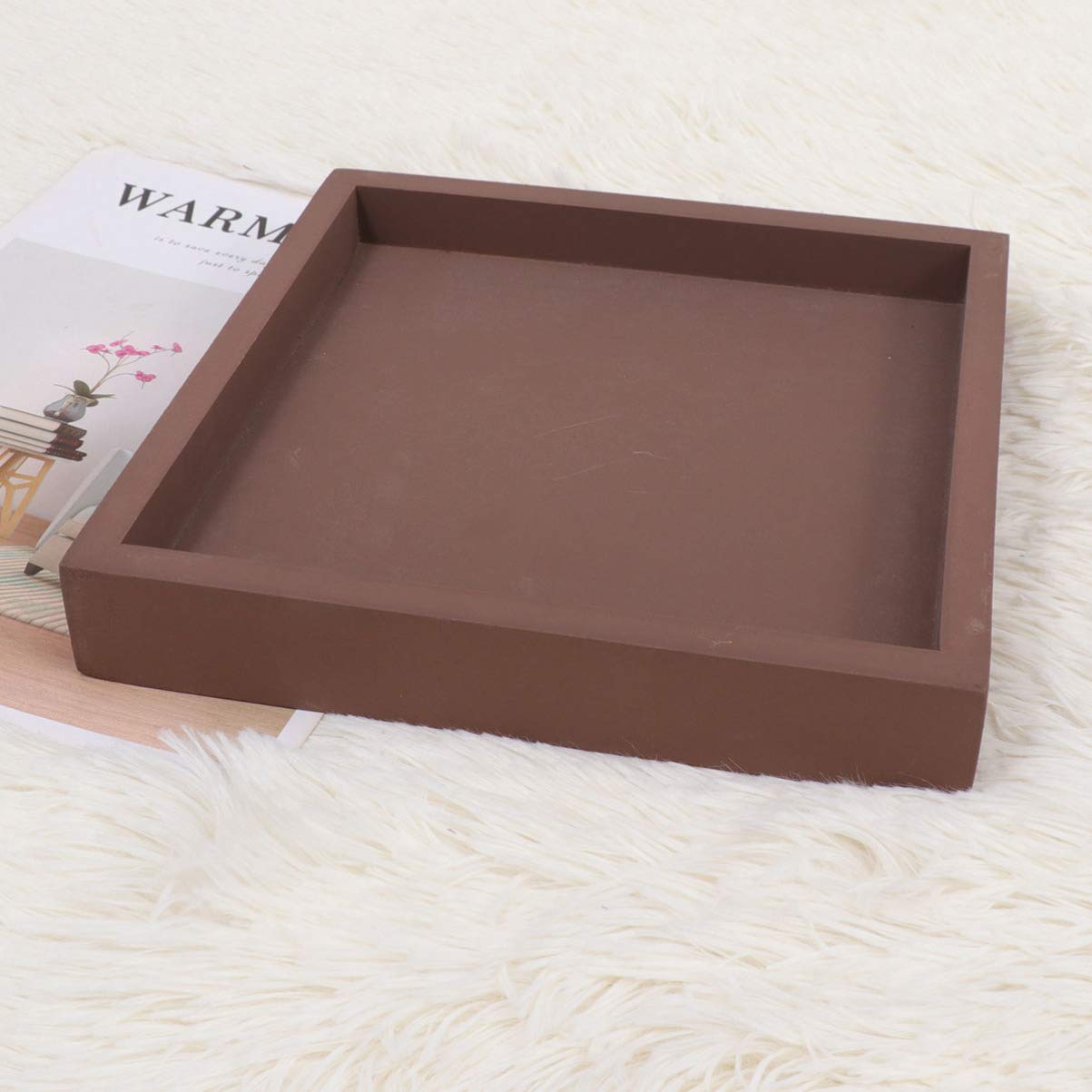 DOITOOL Square Flowerpot Tray 8.89 Inch Thickened Leakproof Plastic Plant Saucer with Anti-Slip Base for Indoor Balcony Garden Potted Support