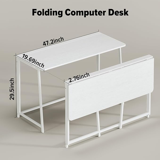 WOHOMO Folding Desk, 47.2" Foldable Computer Desk