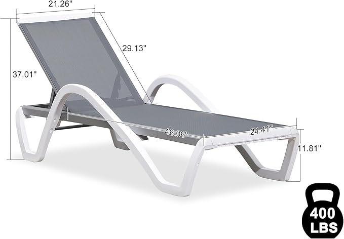 PURPLE LEAF Patio Chaise Lounge Chair