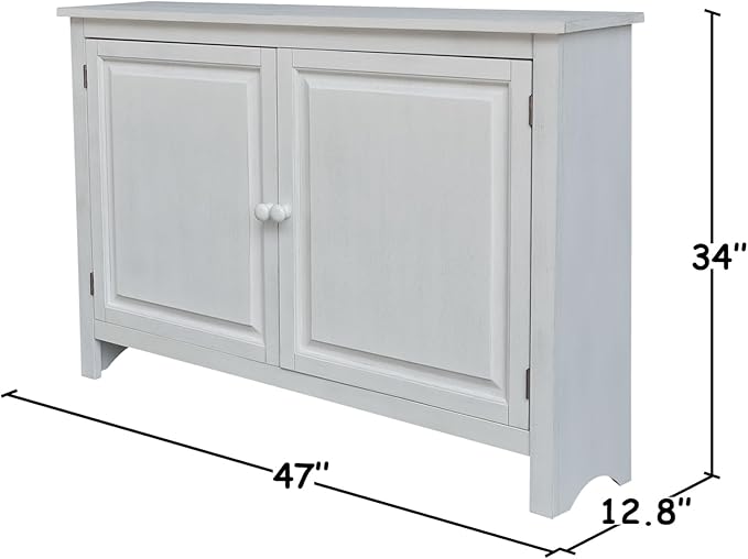 International Concepts 34" High Solid Wood Hall Storage Cabinet Cupboard
