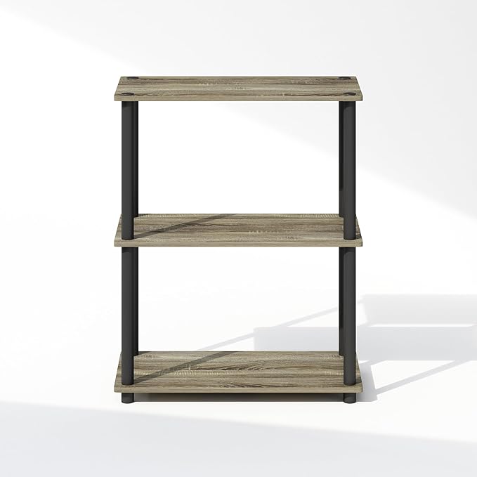 Furinno Turn-N-Tube Book Shelf, 3-Tier Bookshelf, Bookcase