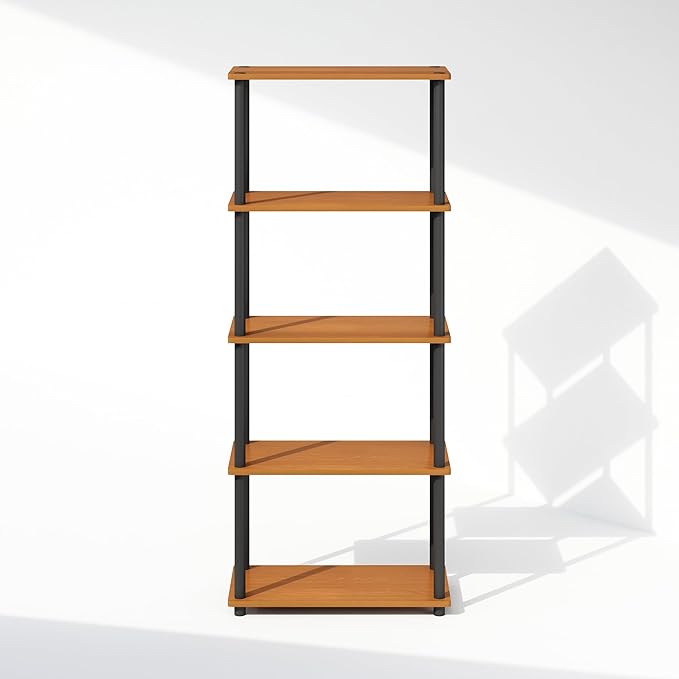 Furinno Turn-N-Tube Book Shelf, 5-Tier Bookshelf, Bookcase