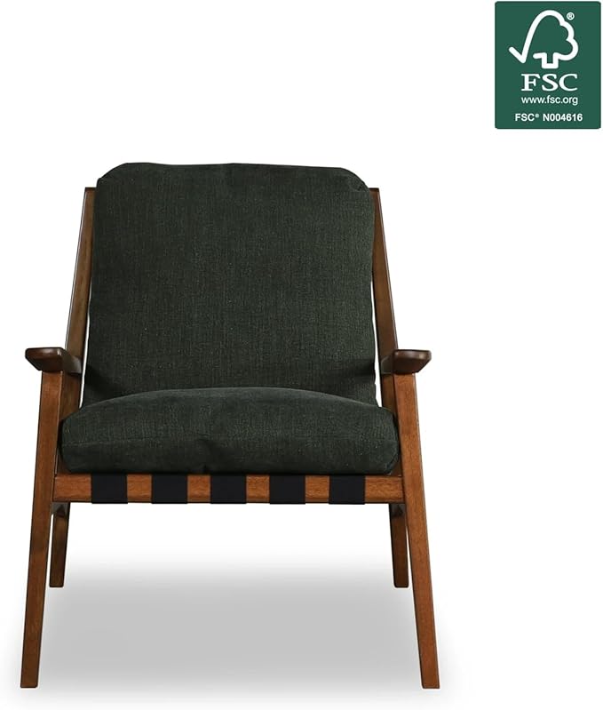 Grain Wood Furniture Solid Wood Mid Century Lounge Chair