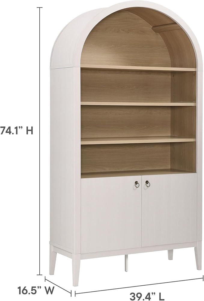 Modway Nolan Tall Arched Storage Display Cabinet in Ivory