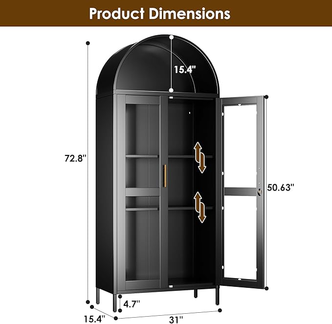 72.8" Tall Display Cabinet