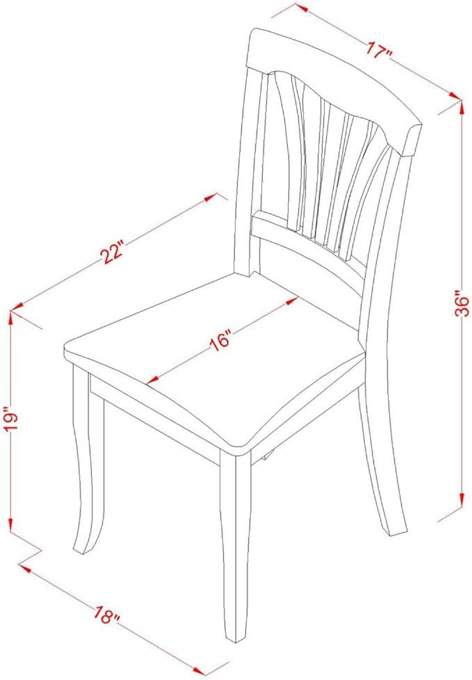 East West Furniture AVC-OAK-C Avon Kitchen Dining Chairs