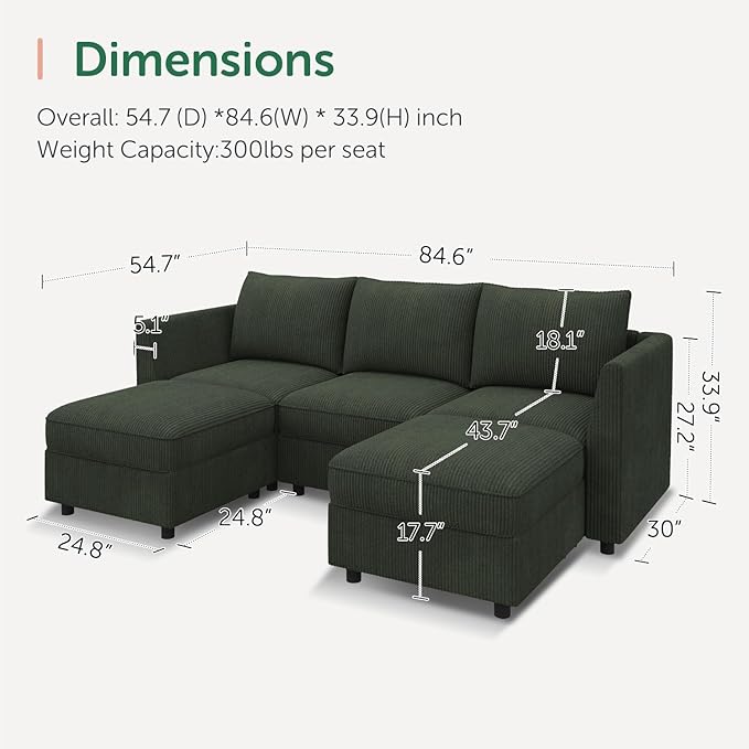 HONBAY Modular Sectional Sofa