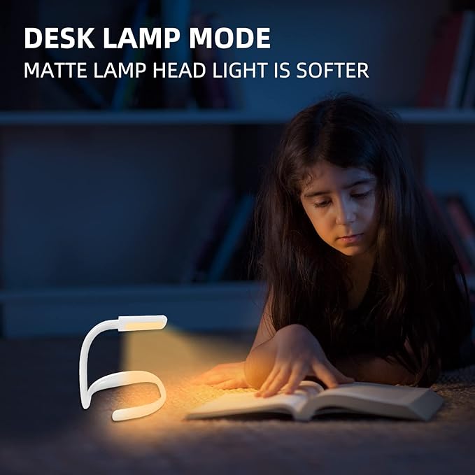 LED Neck Reading Light, Book Light for Reading in Bed, Adjustable Brightness Desk Lamp, 3 Color Modes, Flexible Arms for Repairing, Night Running, Walking, Knitting, Camping