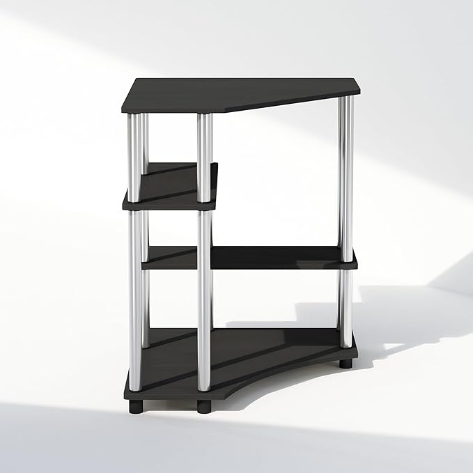 Furinno Turn-N-Tube Storage Shelves, 4-Tier Corner Shelf, Toolless Assembly