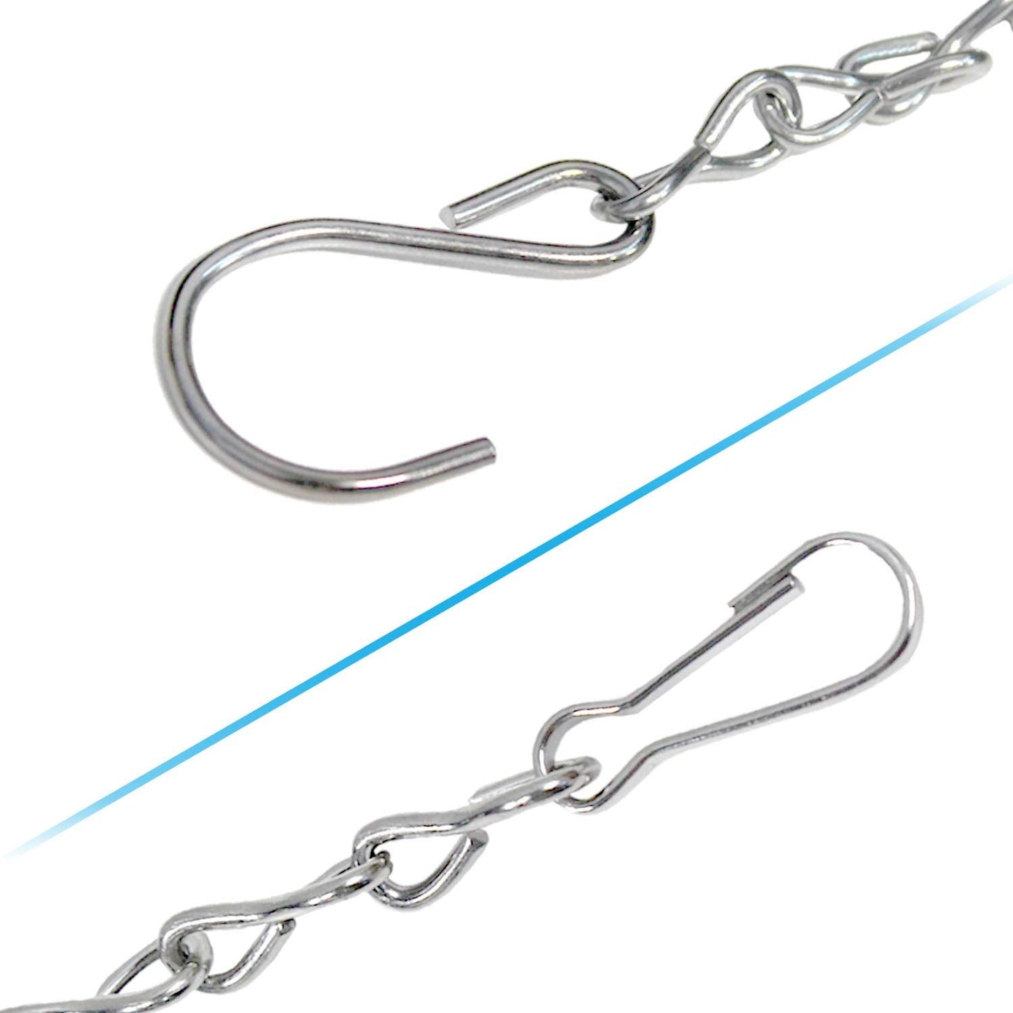 Blue Donuts Hanging Chain for Bird Feeder, Hanging Planter, Multipurpose Chain Extension, Chrome, Pack of 12 – Four 12 Inch, Four 24 Inch, Four 36 Inch – Total of 288 Inches, Metal