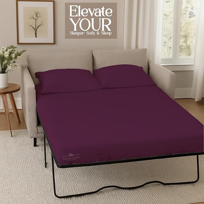 Sleeper Sofa Bed Sheet, 100% Cotton 400 Thread Count, 4 Piece Set, Deep Pocket