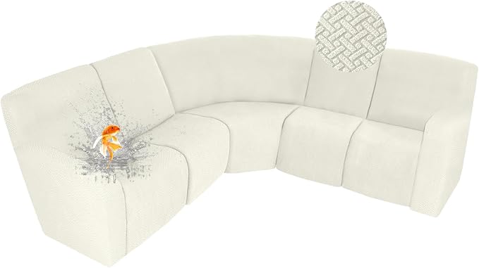 ALIECOM 100% Waterproof Recliner Sectional Couch Covers L Shape Stretch Corner
