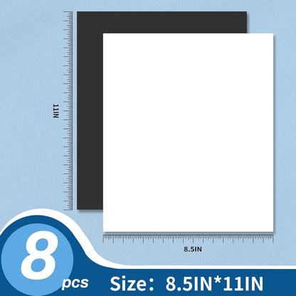 Magnetic Sheets with Adhesive Backing,8.5" x 11"(Pack of 8),30 mil Thick Cuttable Flexible Magnet Sheets for DIY Crafts,Photos and Stickers,Magnetic Paper Sheets with Strong Self Adhesive
