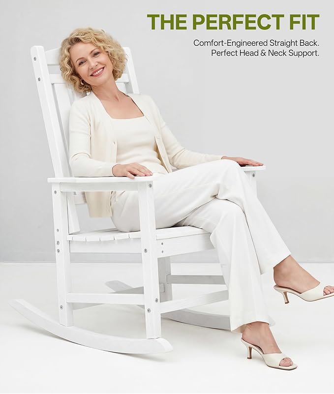 Outdoor Adirondack Rocking Chairs All-Weather HDPE Patio Rocker Chair