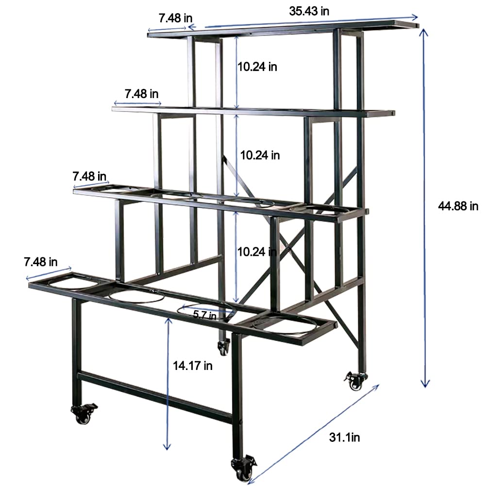 Zhongma 4 Tier Flower Display Stand with 16pcs buckets