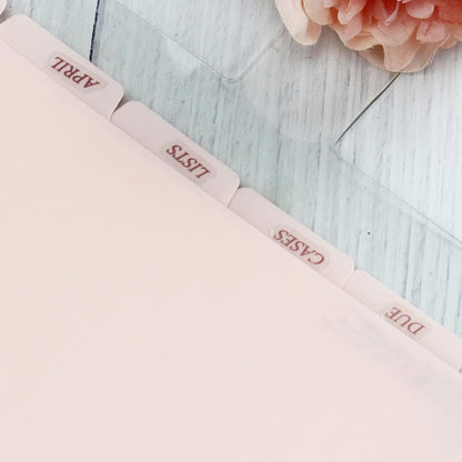 A5 Plastic Binder Dividers 6 Holes Durable Plastic 6 Tab Dividers for 6-Ring Binders, Notebooks, Planners, 5.7x8.3 inch (Pink)