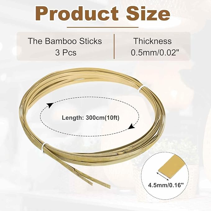 MECCANIXITY 3 Rolls Bamboo Strips