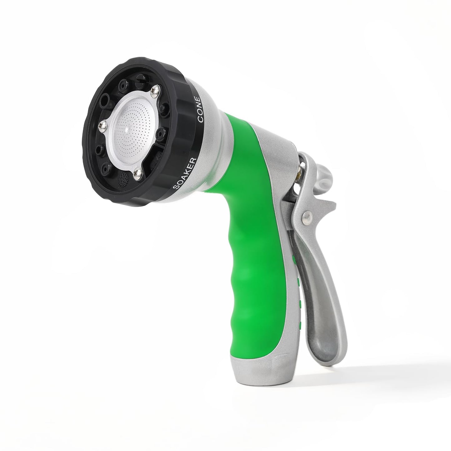 RESTMO Water Hose Nozzle with Removable Spray Disc, Heavy Duty Garden Hose Nozzle with 6 Spray Patterns, High Pressure Hand Sprayer for Watering Plants, Washing Cars & Pets, Rear Trigger