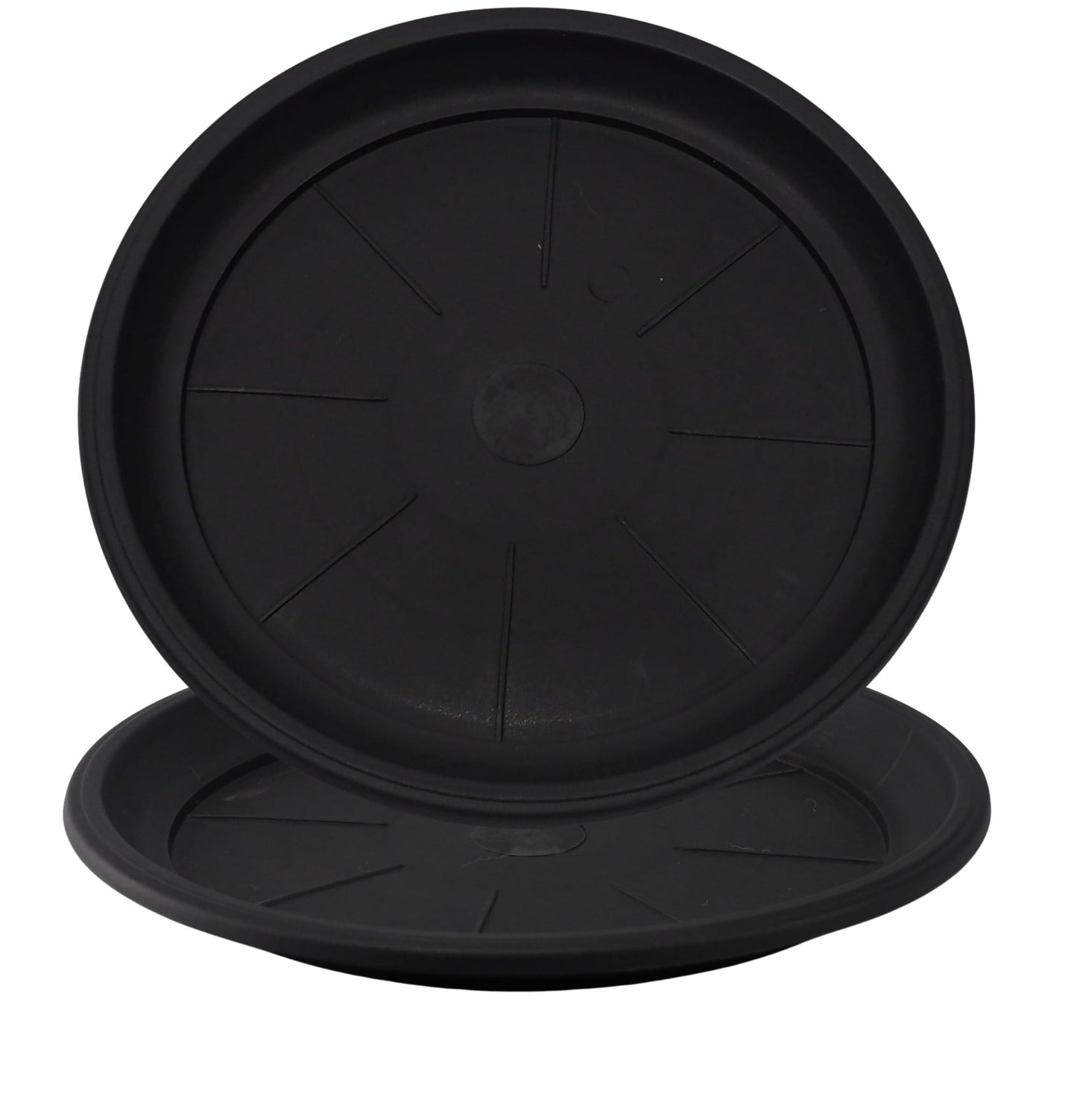 Sapphire USA 11" Decorative Heavy Duty Tray/Saucer (2 Pack) Pot/Planter Base for Indoor/Outdoor Decor (11 inches, Black)
