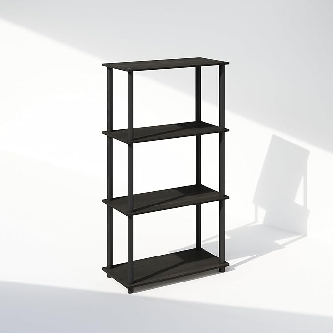 Furinno Turn-N-Tube Book Shelf, 4-Tier Bookshelf, Bookcase
