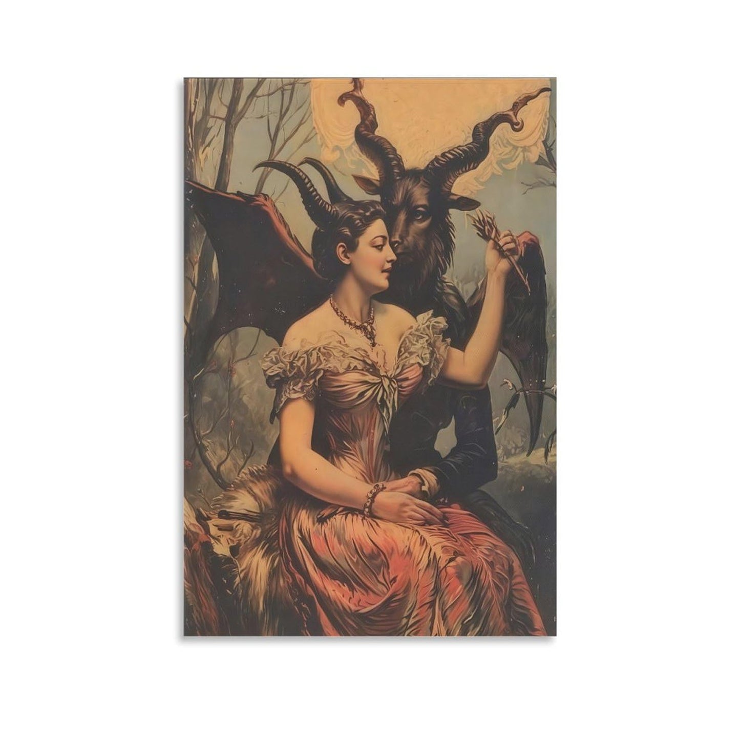 JHXNJDPOST Spooky Gothic Valentine Poster Canvas Wall Art Aesthetic Decorative Painting Living Room Restaurants, Pool Halls And Hotelsstyle-7 16x24inch(40x60cm)