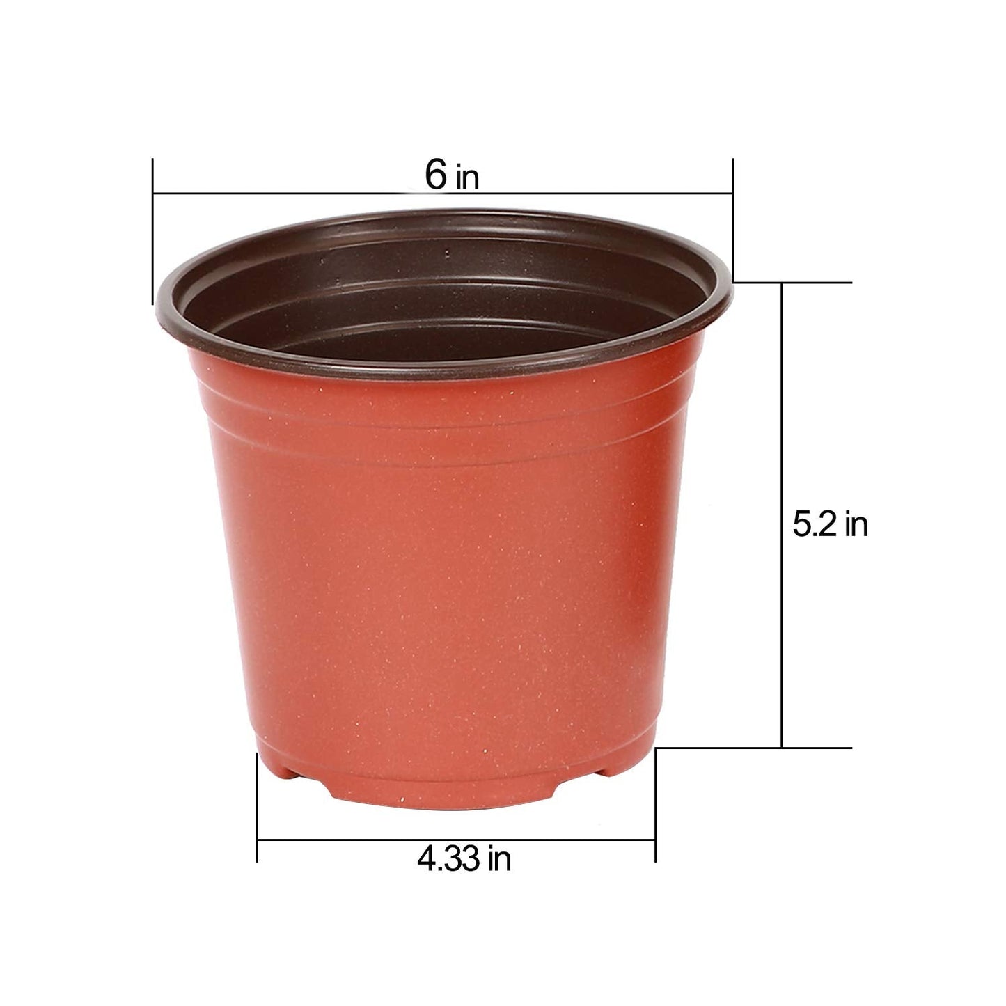 KINJOEK 160 Packs 6 Inch 1/2 Gallon Plant Nursery Pots, Plastic Nursery Flower Plant Pots Container Seed Starting Planter Nursery Pots for Seedlings Transplants Indoor Outdoor, Garden Yard