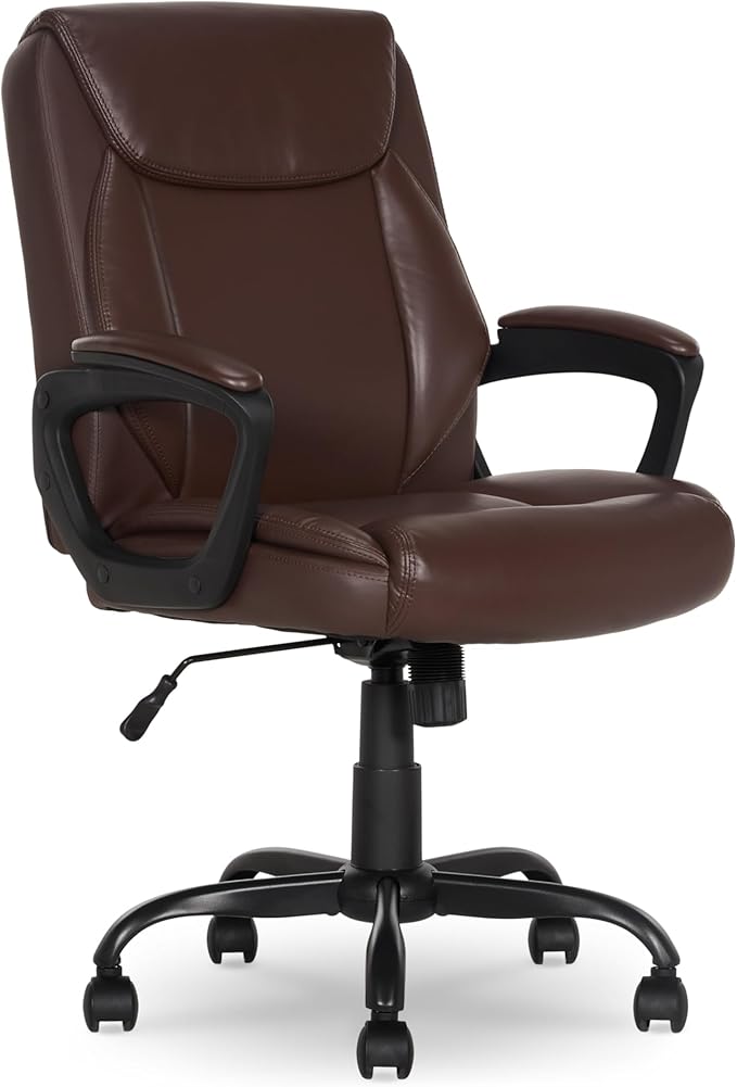 Amazon Basics Classic Puresoft PU Padded Mid-Back Office Chair