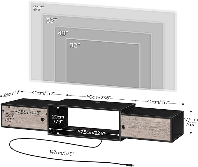 HOOBRO 55" Floating TV Stand