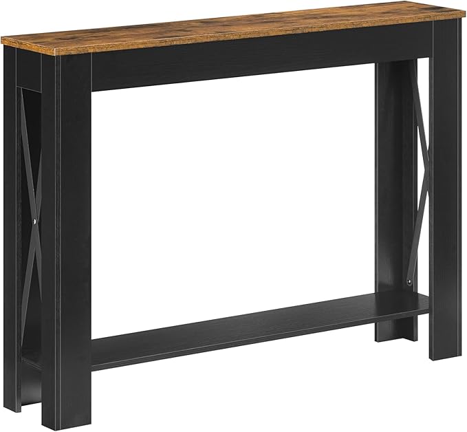 YATINEY Farmhouse Console Table, 39.4'' Small Narrow Entryway Table, Wood Couch
