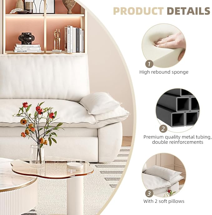 KEIKI 73.2" Convertible Futon Sofa Bed Queen Size, 3-in-1 Pull Out Couch