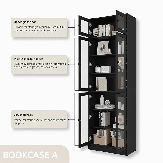 TUSY 85.5" Modern Tall Bookcase