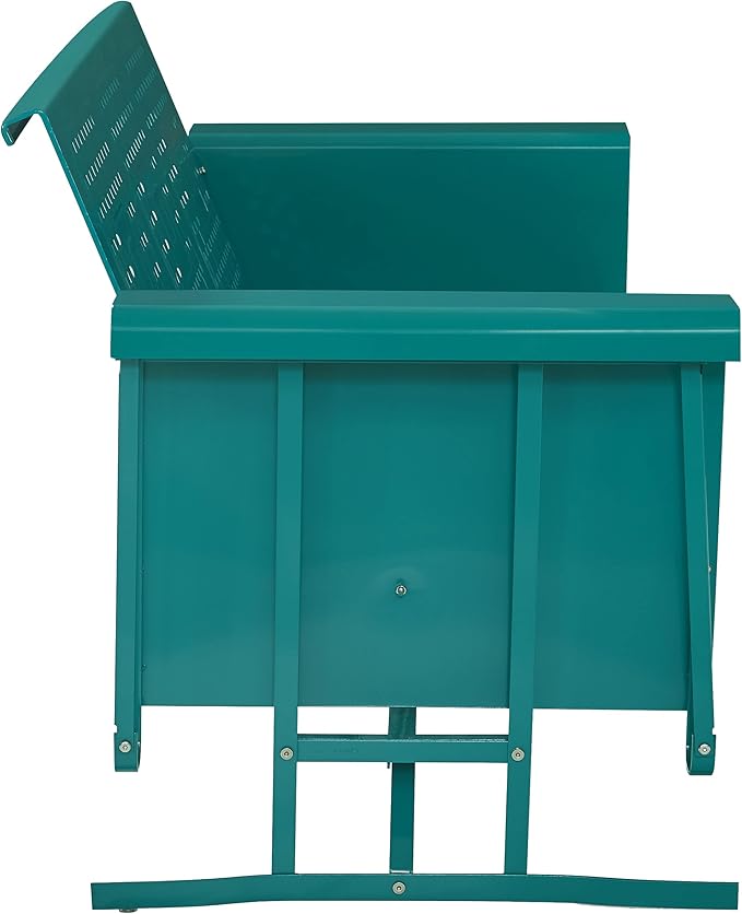 Crosley Furniture Bates Retro Metal Outdoor Sofa Glider, 3-Person Rocking Patio