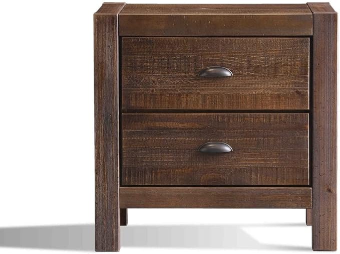 Grain Wood Furniture Montauk 2-Drawer Bedside Nightstand, Solid Wood