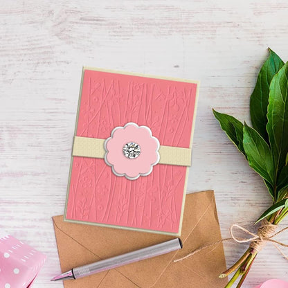 Flowers Branches Plastic Embossing Folders for Card Making Background Scrapbooking Plastic Template Photo Album Card Paper Handmade DIY Craft Decoration Template Molds
