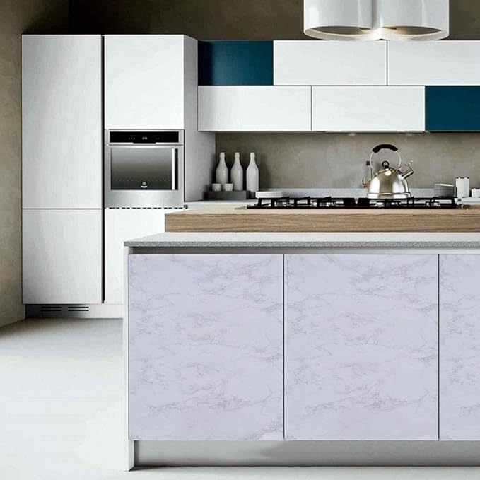 practicalWs Marble Paper Granite Gray/White Roll Kitchen Countertop Cabinet