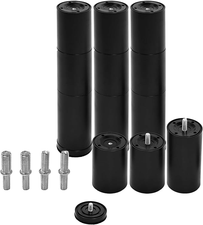 12 Inch Bed Legs Replacement for Adjustable Bed Frame Base, Felt Bottom Protect