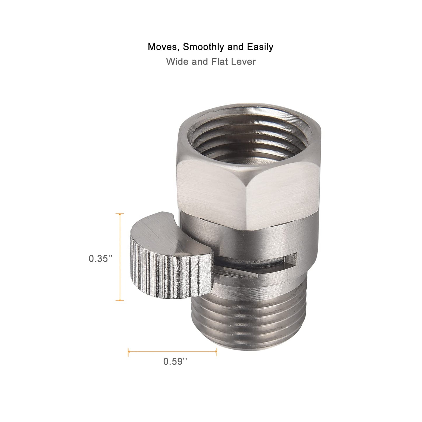 Brushed Nickel Water Flow Control Valve, G 1/2" Shower Head Flow Control Brass Shut Off Valve for Handheld, Water Pressure Regulator Replacement for Shower System