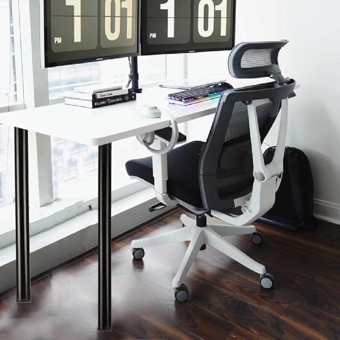 QLLY 27.5 inch/ 70cm Adjustable Metal Desk Legs, Heavy Duty Furniture Table Legs