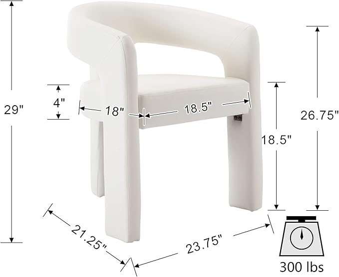 VESCASA Faux Leather Barrel Dining Chair
