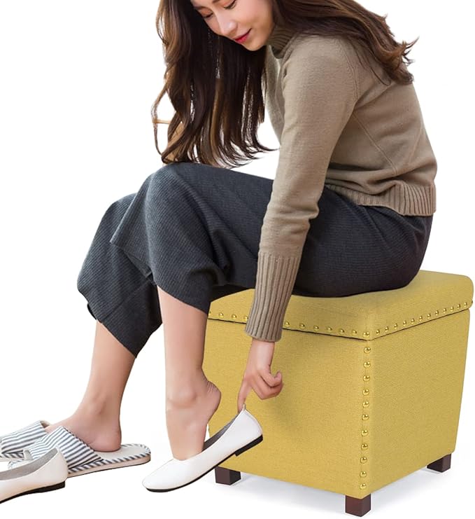 Adeco Square Storage Ottoman