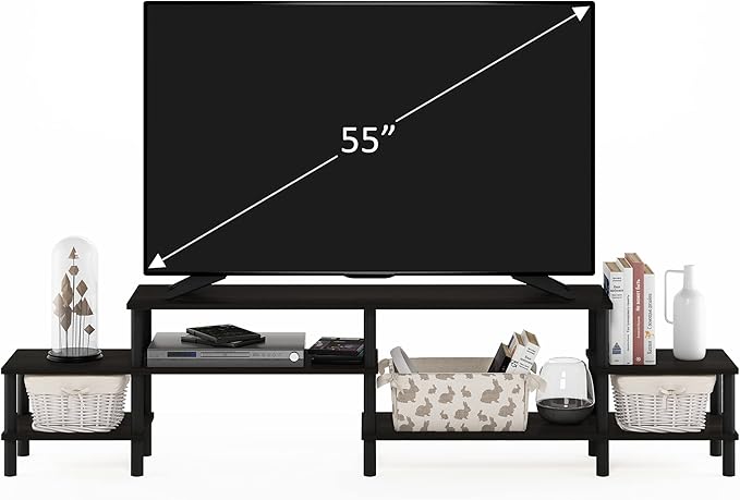 Furinno BESI TV Stand, No Tools Assembly Industrial Style Entertainment Center