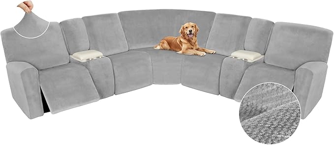 Arfntevss Sectional Recliner Couch Covers Velvet Washable Corner Sectional Sofa