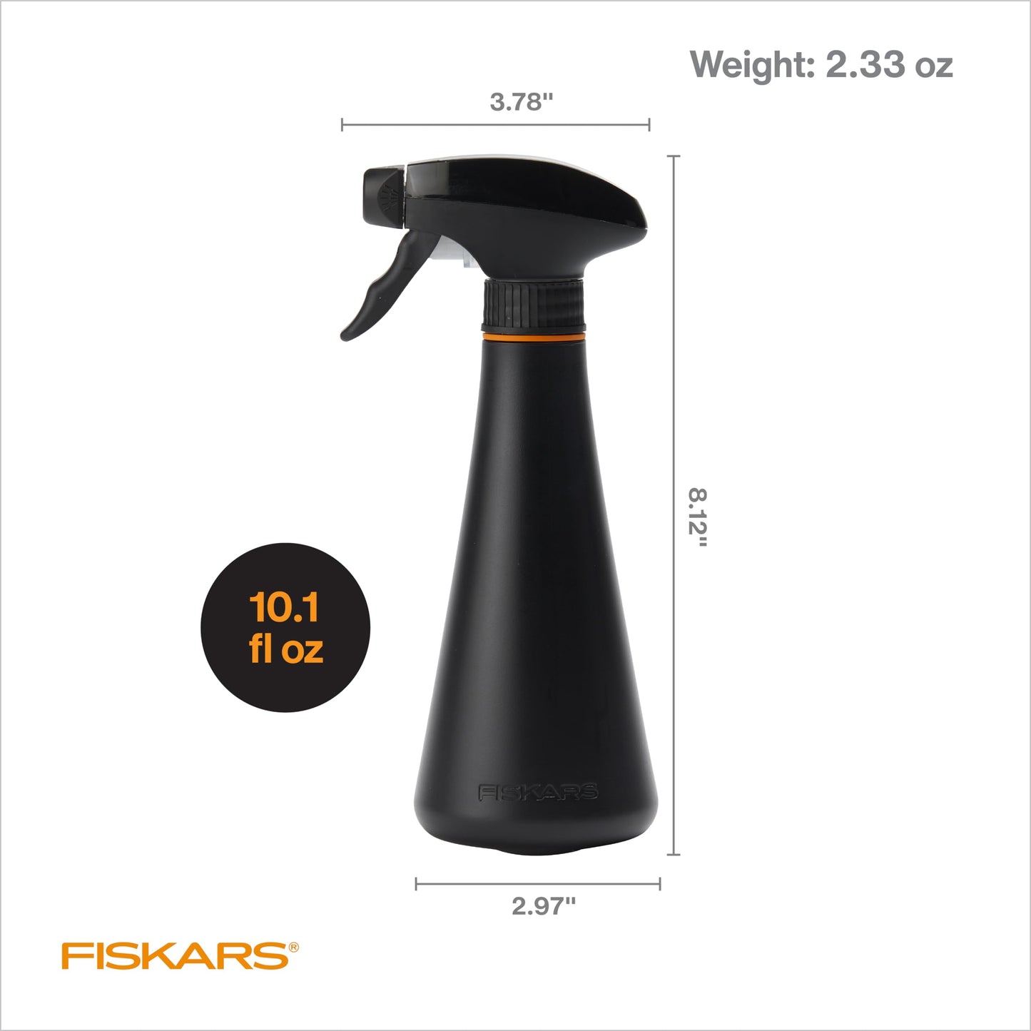 Fiskars Plant Mister Spray Bottle for Indoor Plants, Gentle & Fine Water Mist for Evenly Hydrating Orchids & Ferns, 10 oz Lightweight Recycled Plastic, Ergonomic Trigger with Locking Nozzle, Black