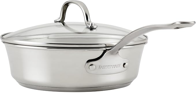 Farberware Millennium Stainless Steel Pots and Pans Set, 10-Piece Induction Cookware Set, Silver