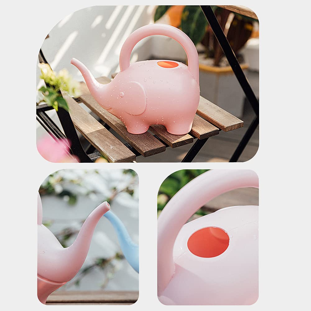 LOYUYU 0.4 Gallon Plastic Watering Can Small Lightweight Cute Indoor Outdoor Garden Plants, Adult Elephant Watering Can STYLE1: Blue